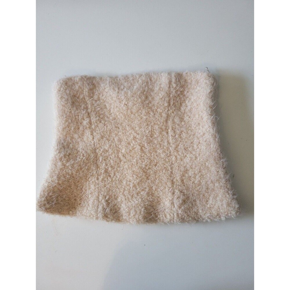 Zara Womens Sherpa Strapless Top Ivory S